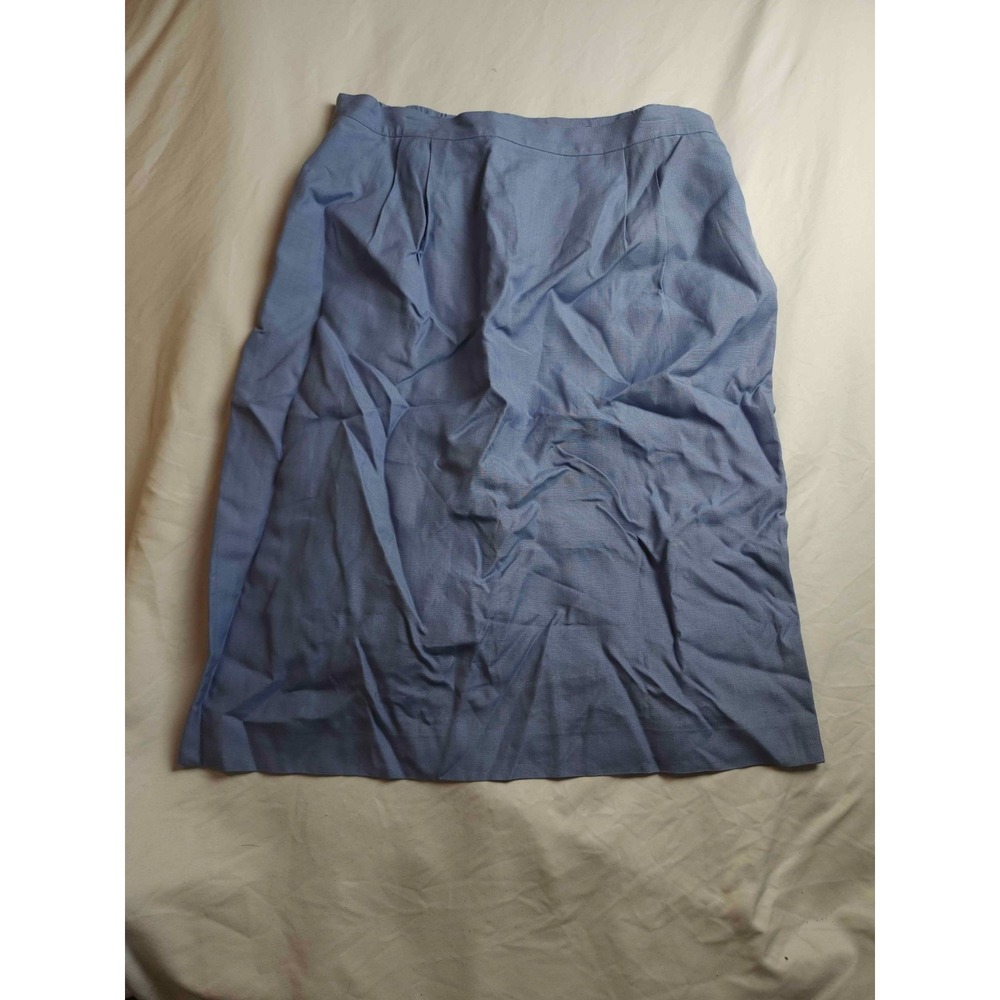 Vtg 80s 90s Talbots Skirt 20 Blue Coastal Grandma Old Money European Summer USA
